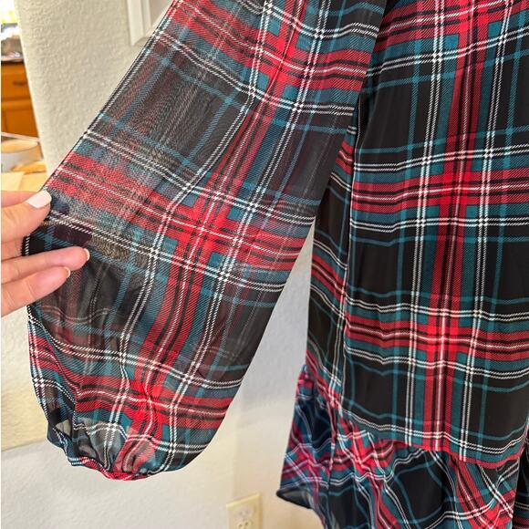 Draper James Rosanne Tartan Plaid Swing Shift Dress Sz Medium Lightweight EUC - Picture 8 of 15